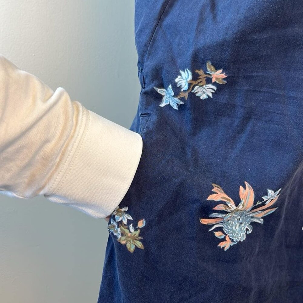 Women's Med Patagonia June Lake Blue Floral Dress Granola Girl CottageCore Lagen - Picture 6 of 10